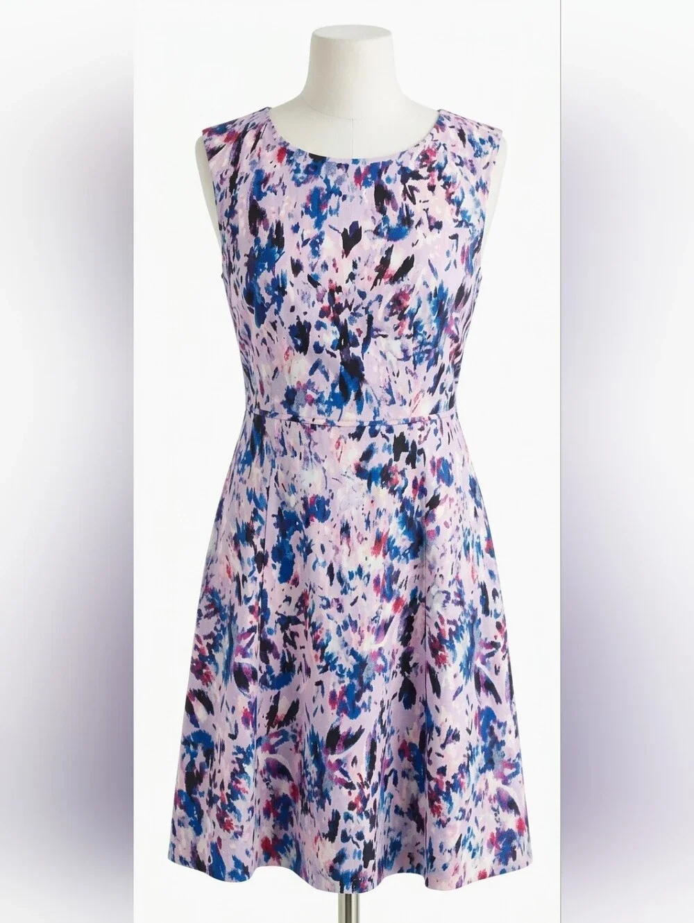 NWT J.Crew Watercolor Abstract Floral Shift A Line Dress Lilac Multi Size 8